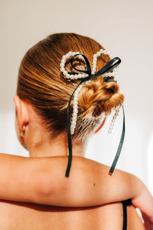 Black + Pearl Bow