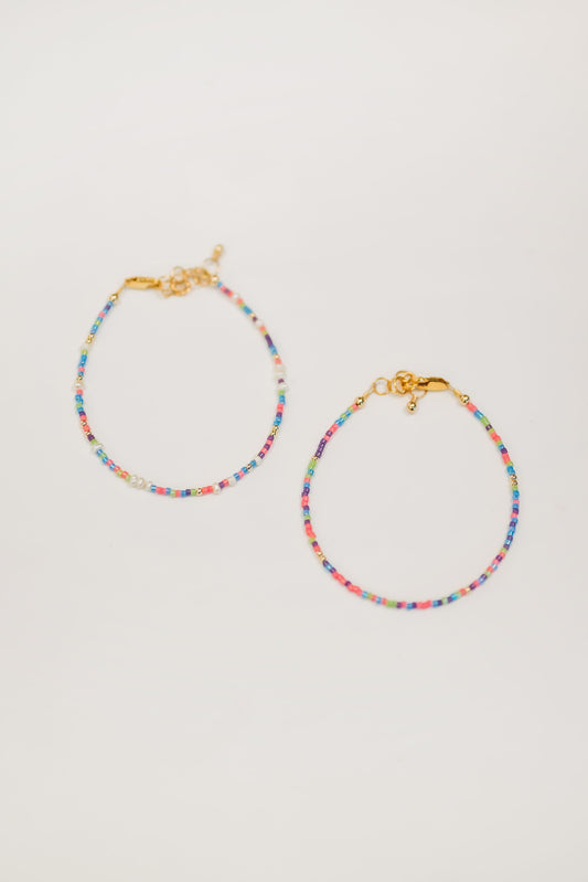 The Coral Shimmer Anklet Set