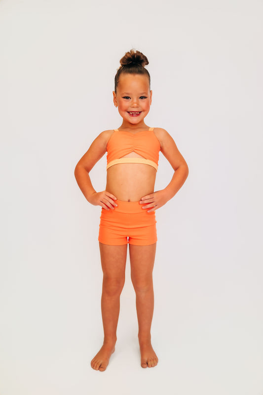 The Wynn Shorties in Orange Two Tone