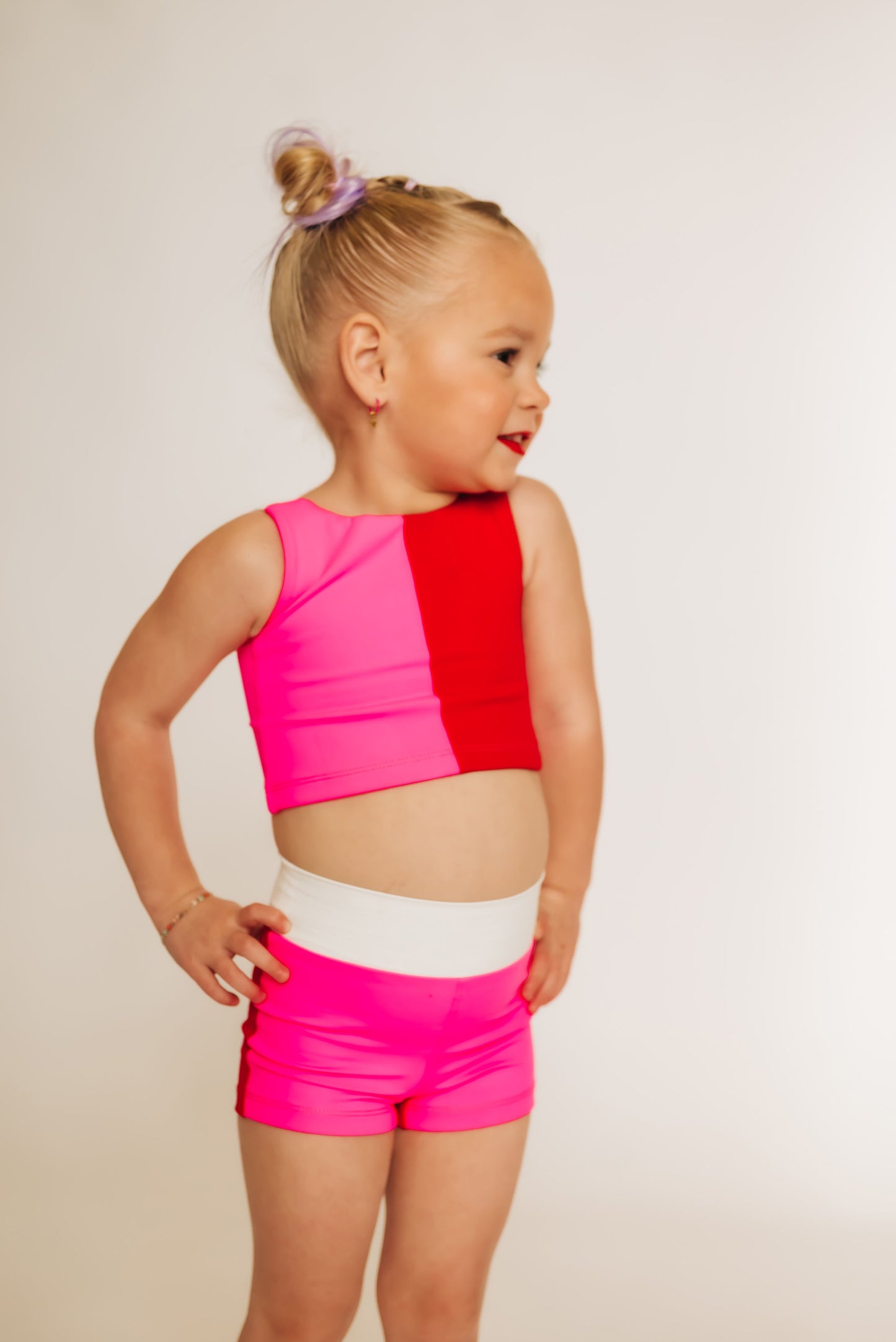 The Wynn Shorties in Pink Color Block